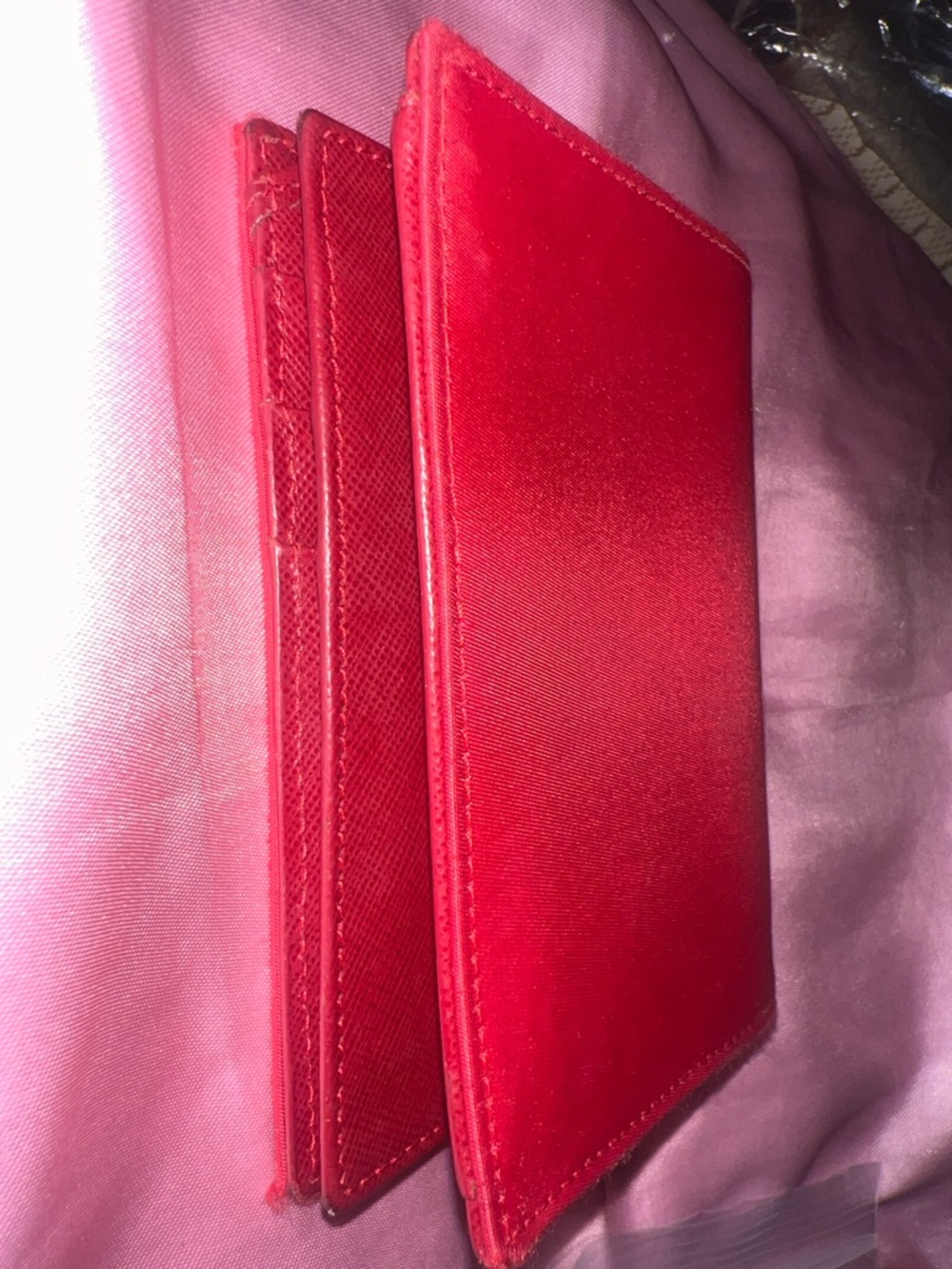 Prada Red Triangular Logo Compact Wallet - Picture 5 of 5